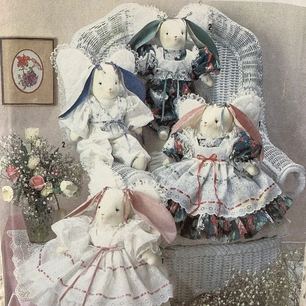 Simplicity Crafts Sewing Pattern 7044 Rabbits Bunnies Clothes Angels 18